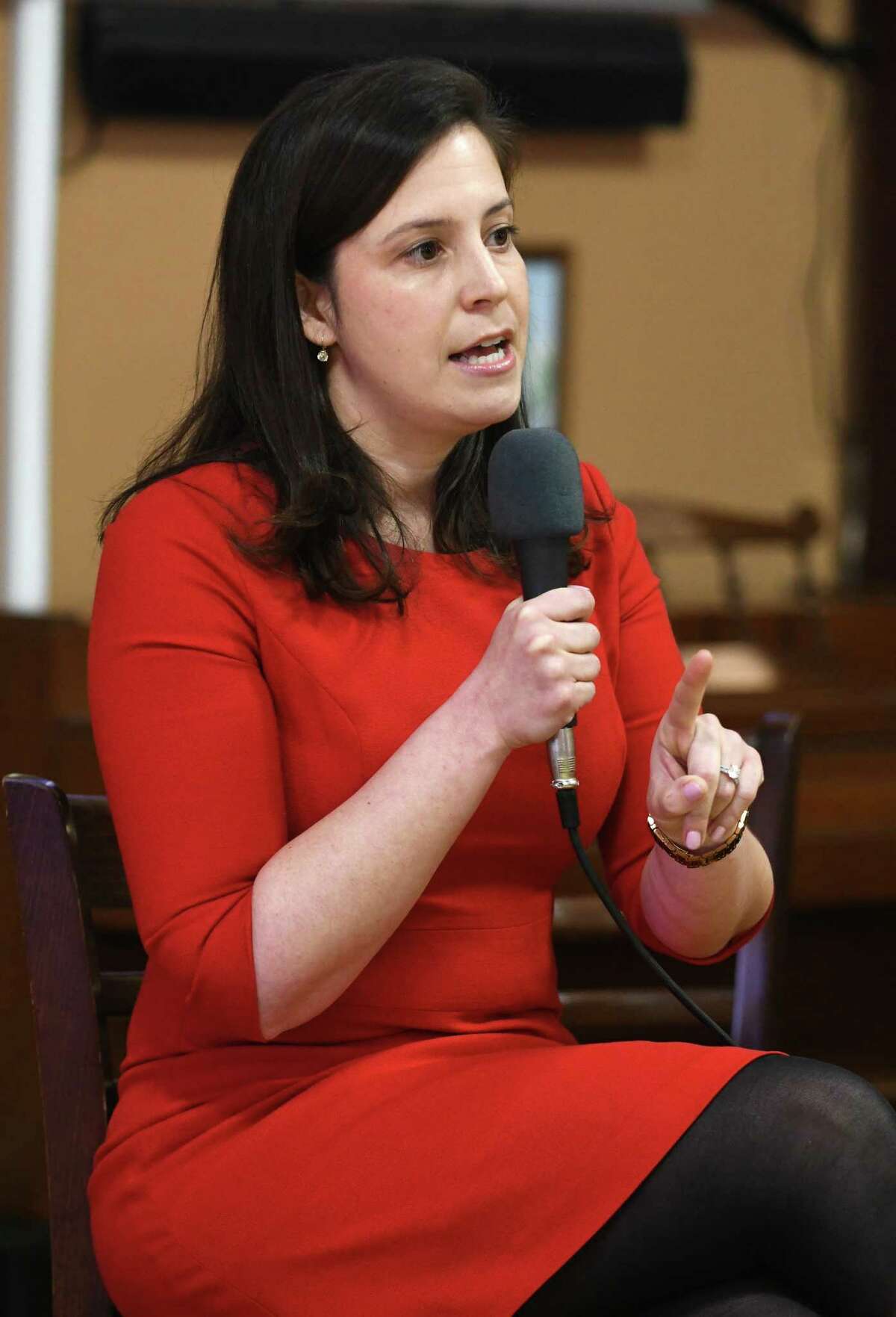 Congresswoman Elise Stefanik meets with constituents in a town-hall style event held at Moreau Community Center on Thursday, April 5, 2018 in South Glens Falls, N.Y. (Lori Van Buren/Times Union)