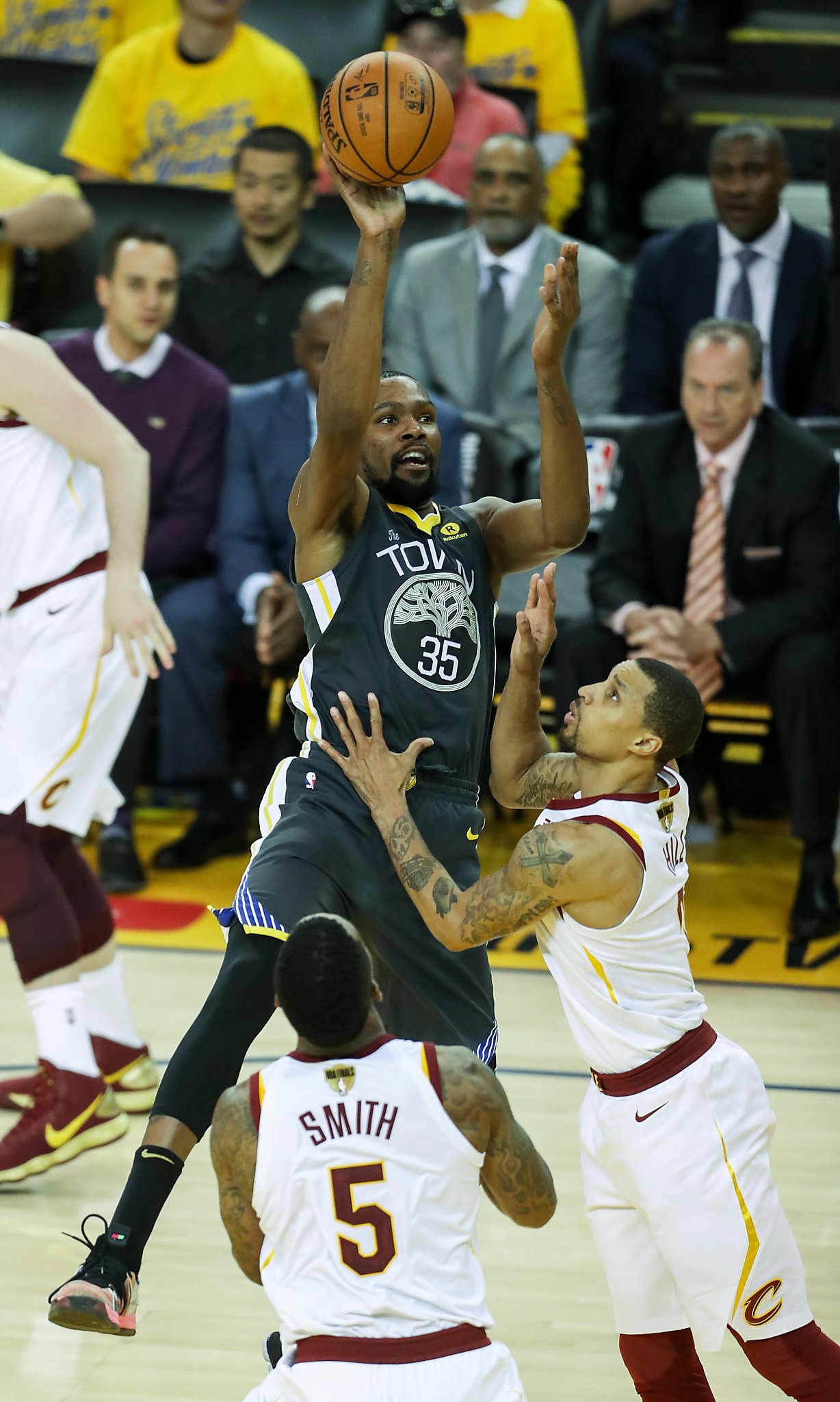 Draymond Green joins LeBron James in the shorts-suit brigade at Game 2