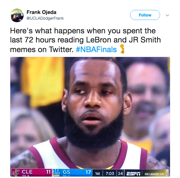 Sad LeBron Steph s shooting and J.R. Smith The best memes from