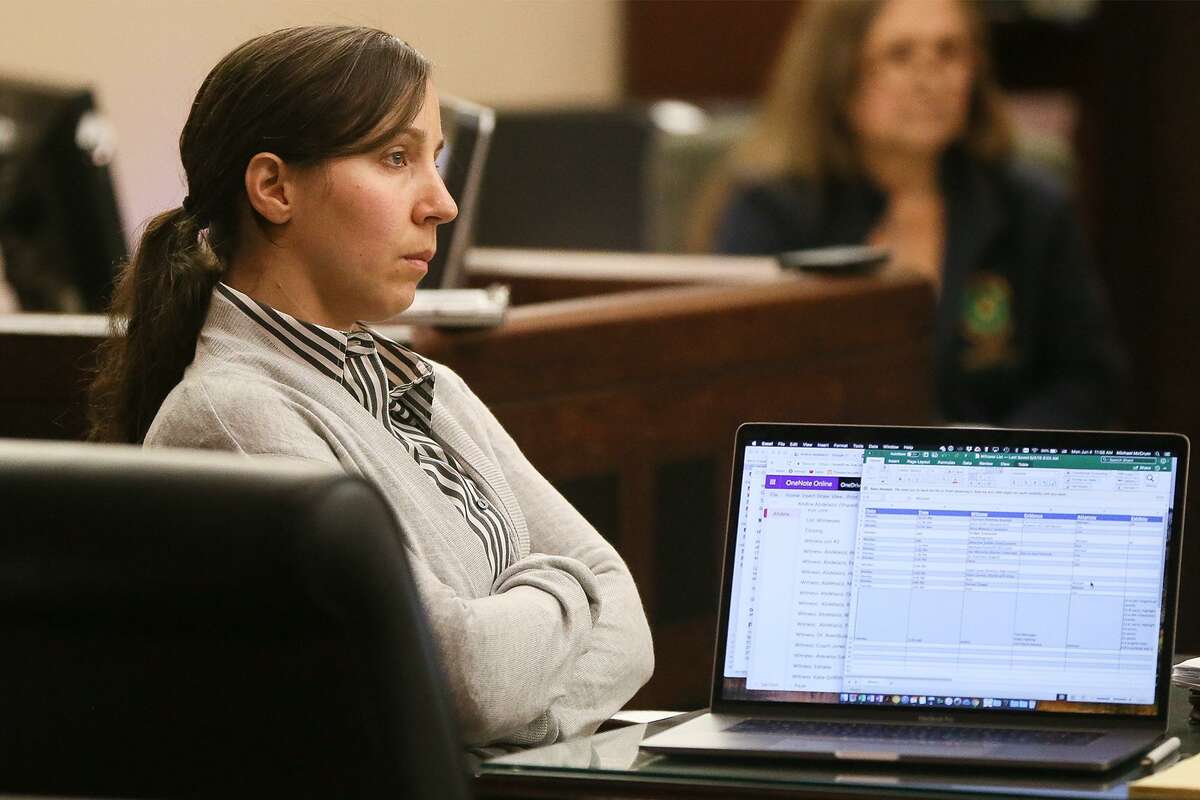 Andira Abdelaziz sits in the courtroom as testimony continues in her murder trial in the 226th state District Court, presided by judge Sid Harle, in the Cadena-Reeves Justice Center on Monday, June 4, 2018. Abdelaziz is accused of killing her nephew by marriage, Mohammed Abdelaziz, who also was her lover.