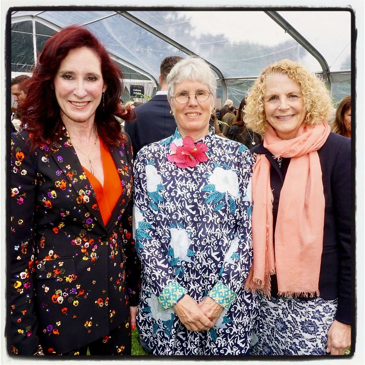 Garden Feast cochair Wendy Tonkin (left) with Botanical Garden Board chairman Delle Maxwell and cochair Sarah Earley. May 23, 2018.
