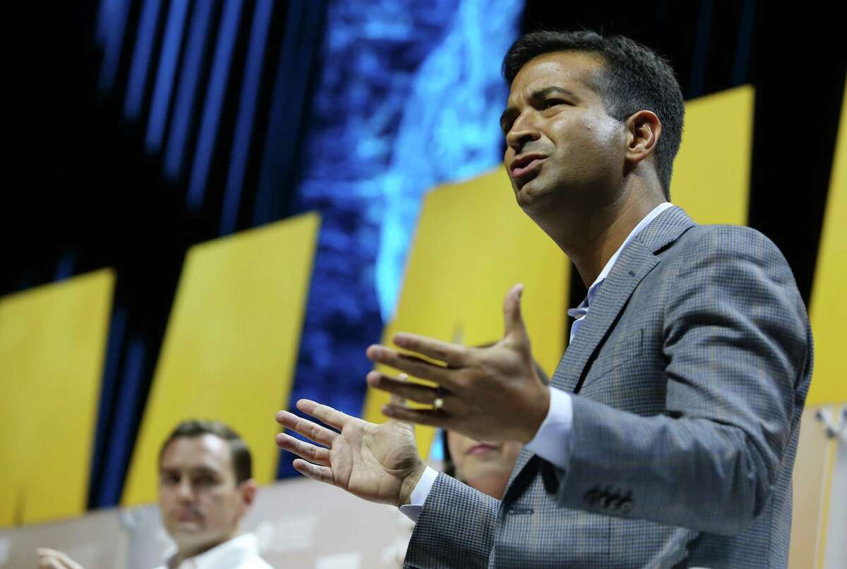 Congressman Carlos Curbelo from Florida participates in a panel during the Maverick PAC's annual meeting at the Moody Theater in Austin, Texas on Saturday, June 2, 2018. 