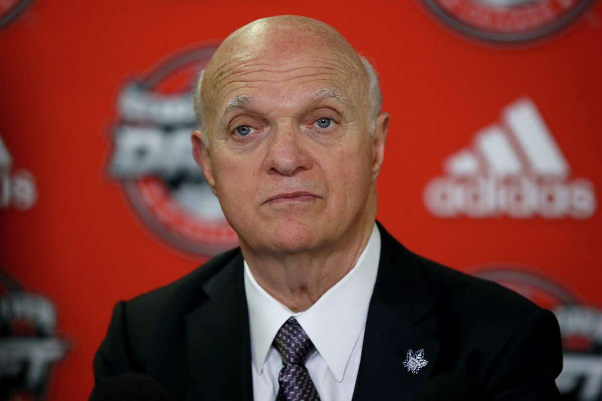 CHICAGO, IL - JUNE 24: Toronto Maple Leafs general manager Lou Lamoriello speaks to the media after the 2017 NHL Draft at the United Center on June 24, 2017 in Chicago, Illinois. (Photo by Jonathan Daniel/Getty Images) ORG XMIT: 700066049