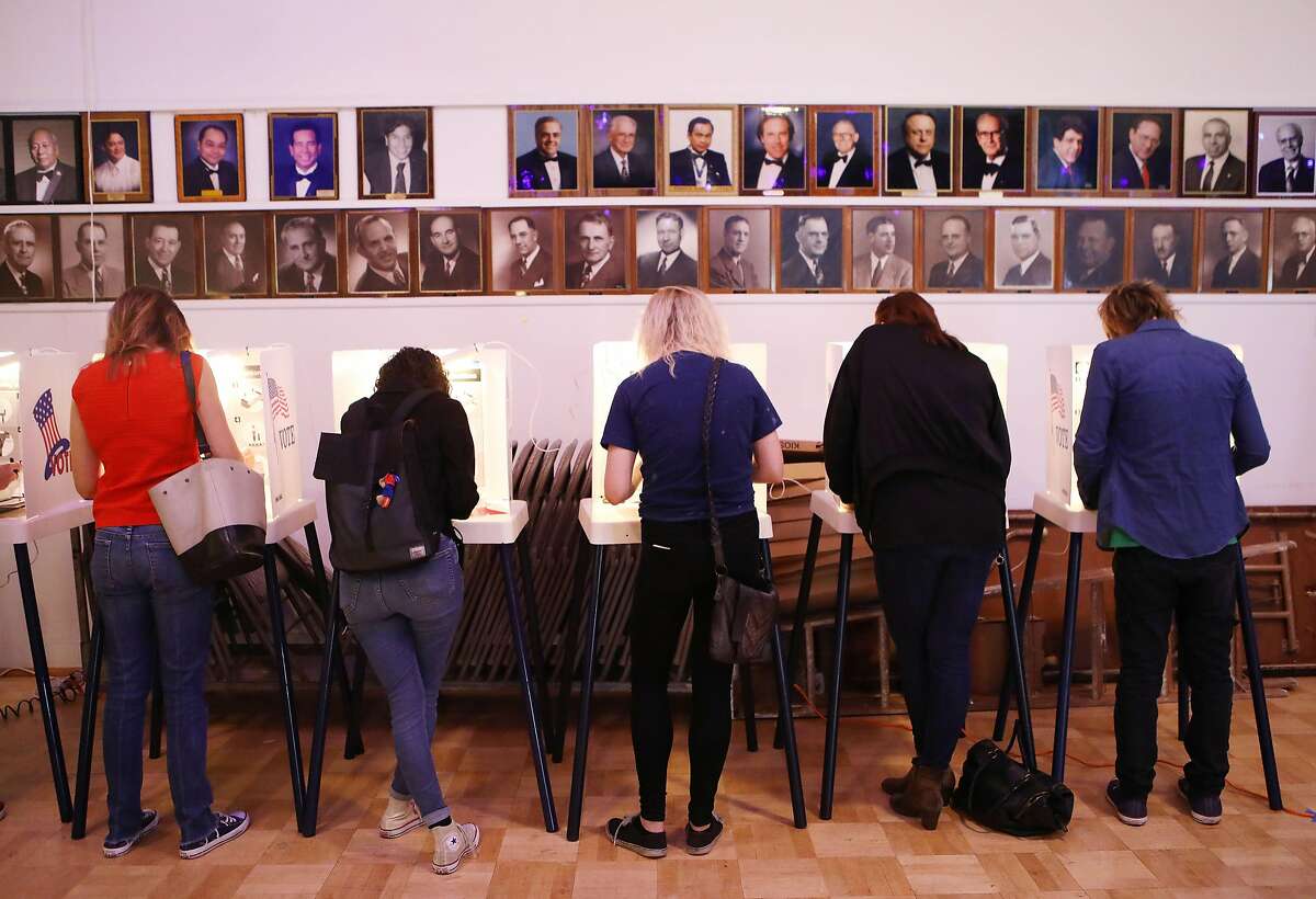 LOS ANGELES, CA - JUNE 05: Voters cast their ballots at a Masonic Lodge on June 5, 2018 in Los Angeles, California. California could play a determining role in upsetting Republican control the U.S. Congress, as Democrats hope to win 10 of the 14 seats held by Republicans. (Photo by Mario Tama/Getty Images)