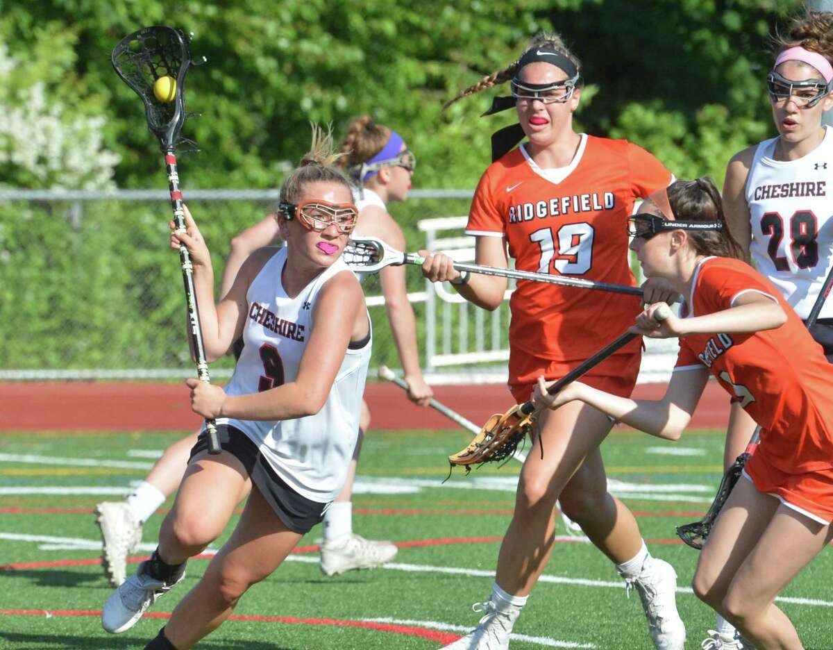 Ridgefield tops Cheshire in OT to make Class L girls lacrosse final