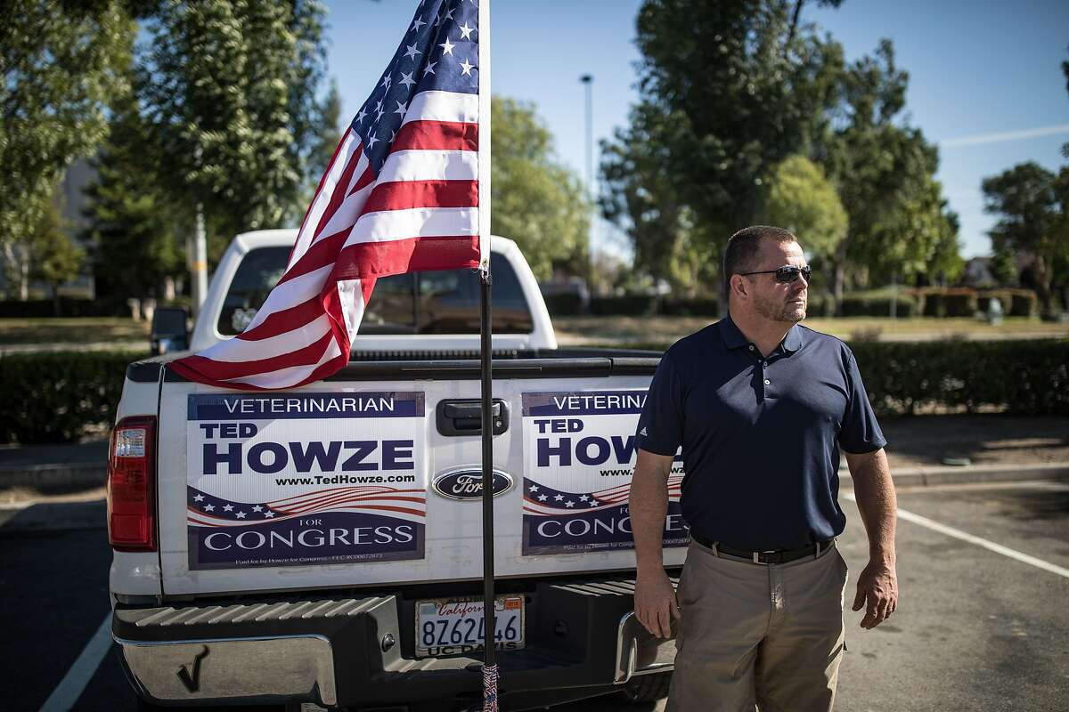 **RETRANSMISSION TO CORRECT CREDIT TO JOSH HANER.** Ted Howze, a candidate in the 10th Congressional District, in Tracy, Calif., June 4, 2018. Tuesday is a big Election Day in California, and the country is watching. Democrats are battling to make sure they are not shut out of three Republican-held congressional districts that otherwise seem ripe for Democratic takeovers. (Josh Haner/The New York Times)
