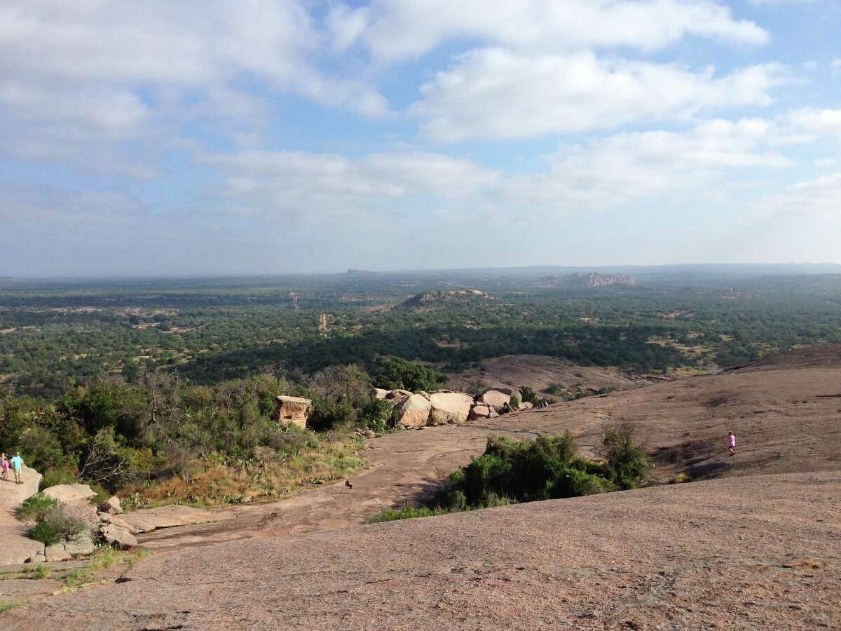 The view from atop the summit at Enchanted Rock. This spot is 1,825 feet above sea level, and the dome of Enchanted Rock covers more than 600 acres.