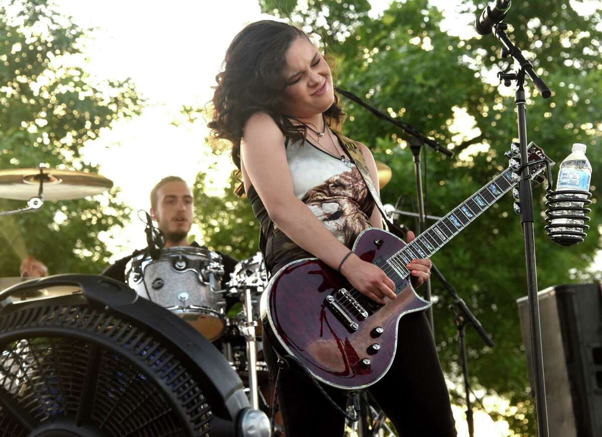 Moriah Formica performs during a Rockin' on the River free outdoor concert at Riverfront Park on Wednesday, June 6, 2018 in Troy, N.Y. Formica rose to fame as a member of Miley Cyrus's team on the thirteenth season of NBC's The Voice. (Lori Van Buren/Times Union)