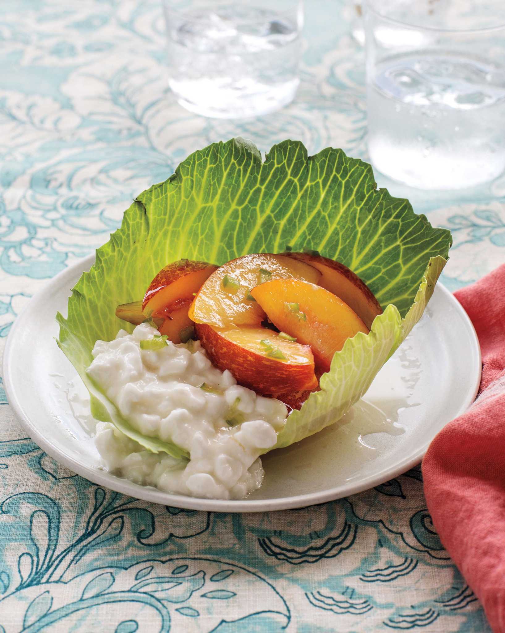 Recipe Green Peach Salad with Simple Lime Dressing