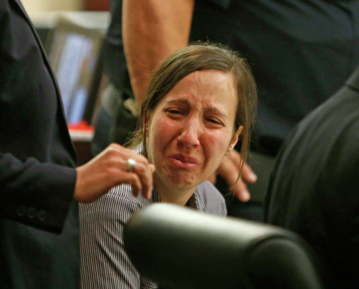 Andira Abdelaziz breaks down after the guilty verdict in the murder trial of Andira Abdelaziz, 37, who killed her 25-year-old nephew, with whom she was having an affair on was found guilty on Thursday, June 7,2018.