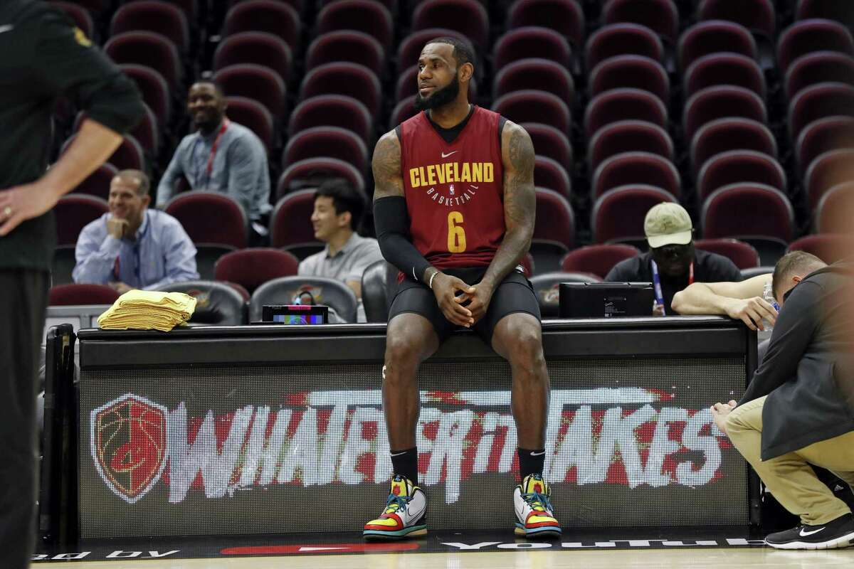 Cleveland Cavaliers’ LeBron James pauses during practice Tuesday in advance of Game 3 of the NBA Finals in Cleveland. A reader offers praise.