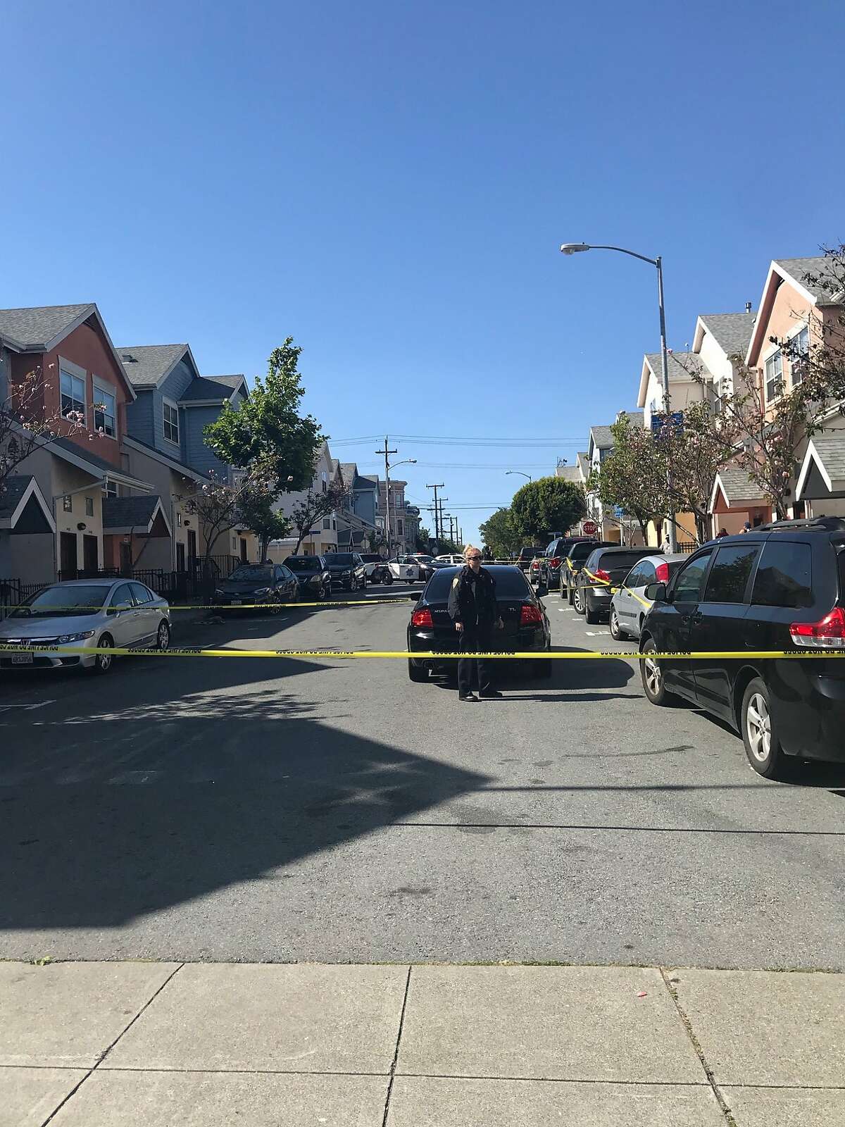 San Francisco police taped off Treat Avenue after police say someone shot two people here on June 7, 2018.