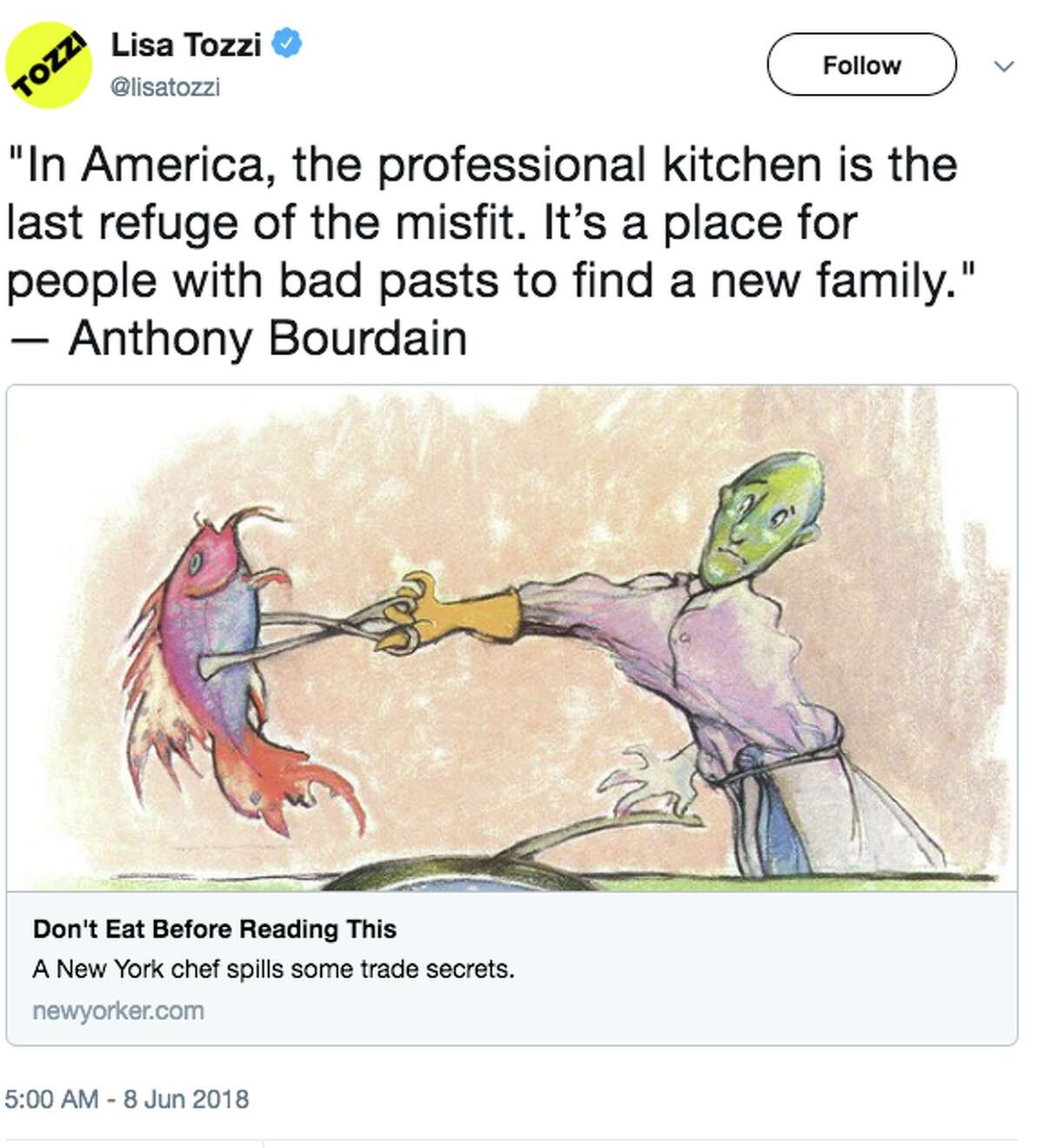 People are sharing their favorite Anthony Bourdain quotes and passages