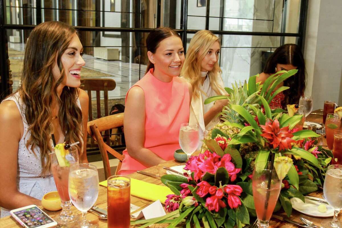 Margret Rojas, from left, Caroline Harper Knapp, and Chiara Casiraghi Brody at the Post Oak Hotel at Uptown Houston's boutique 29 Degrees North.