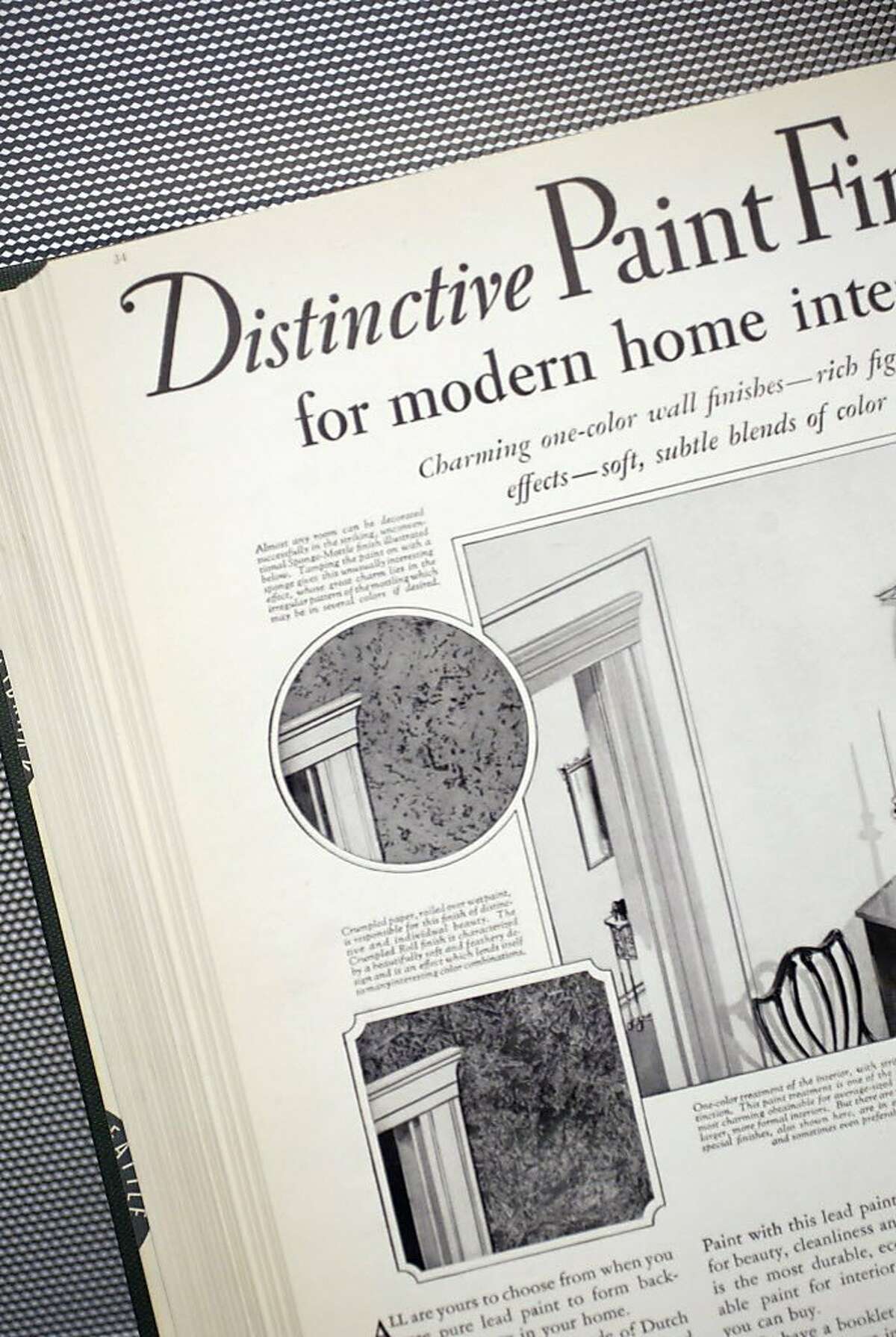 An ad for Dutch Boy white lead paint shares modern paint finishing techniques in the House and Gardens October, 1927 issue, found at the downtown branch of the Seattle Public Library Monday, March 19, 2007. (Andy Rogers/Seattle Post-Intelligencer)