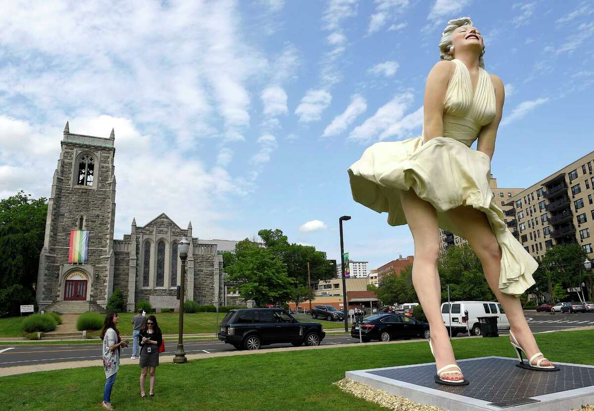 "Forever Marilyn" sculpture Latham Park, Stamford, Conn.