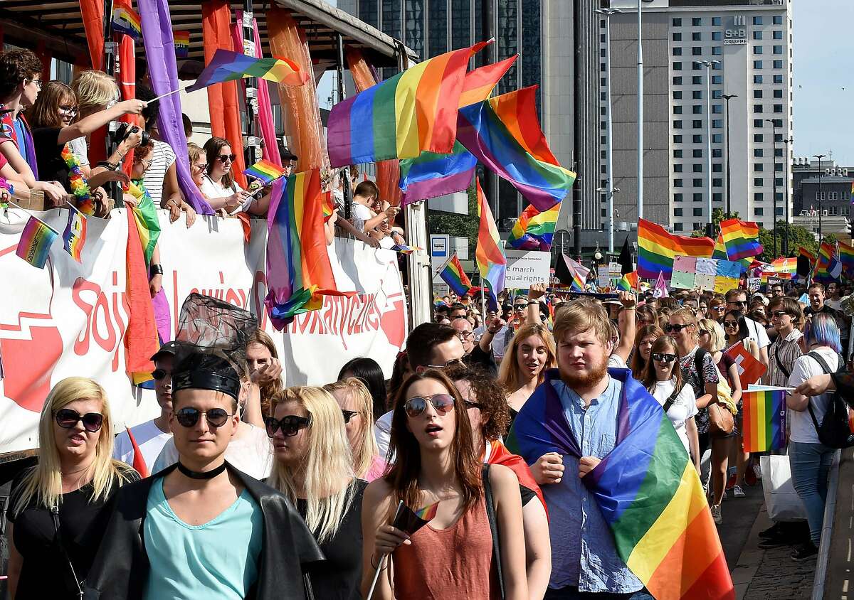 Gay pride flags unfurled across capitals in eastern Europe