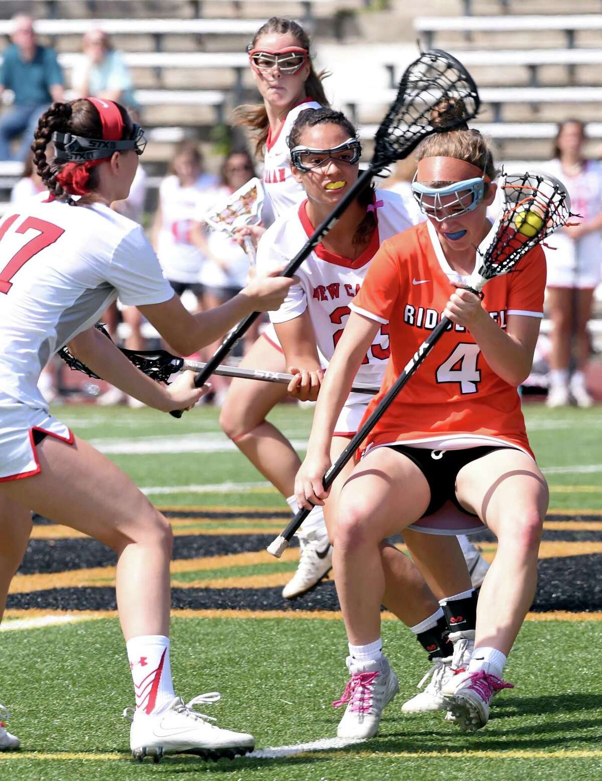 Class L girls lacrosse final New Canaan cruises past Ridgefield