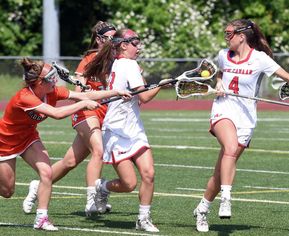 Class L girls lacrosse final New Canaan cruises past Ridgefield