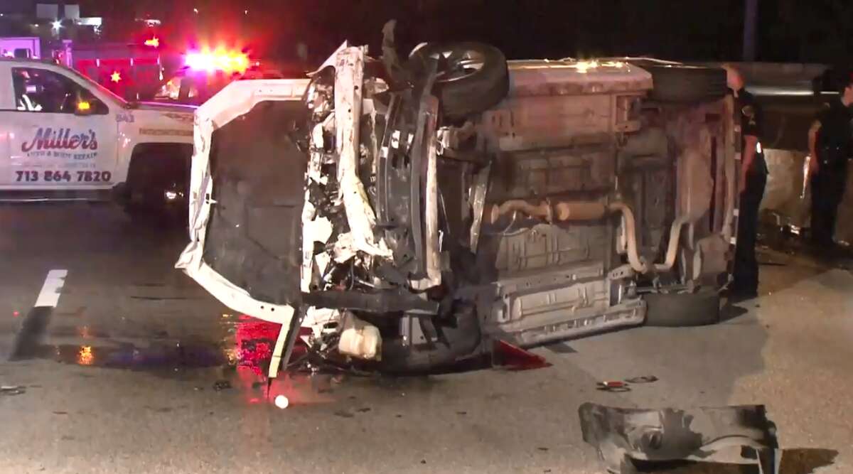 Woman injured in rollover crash near Heights