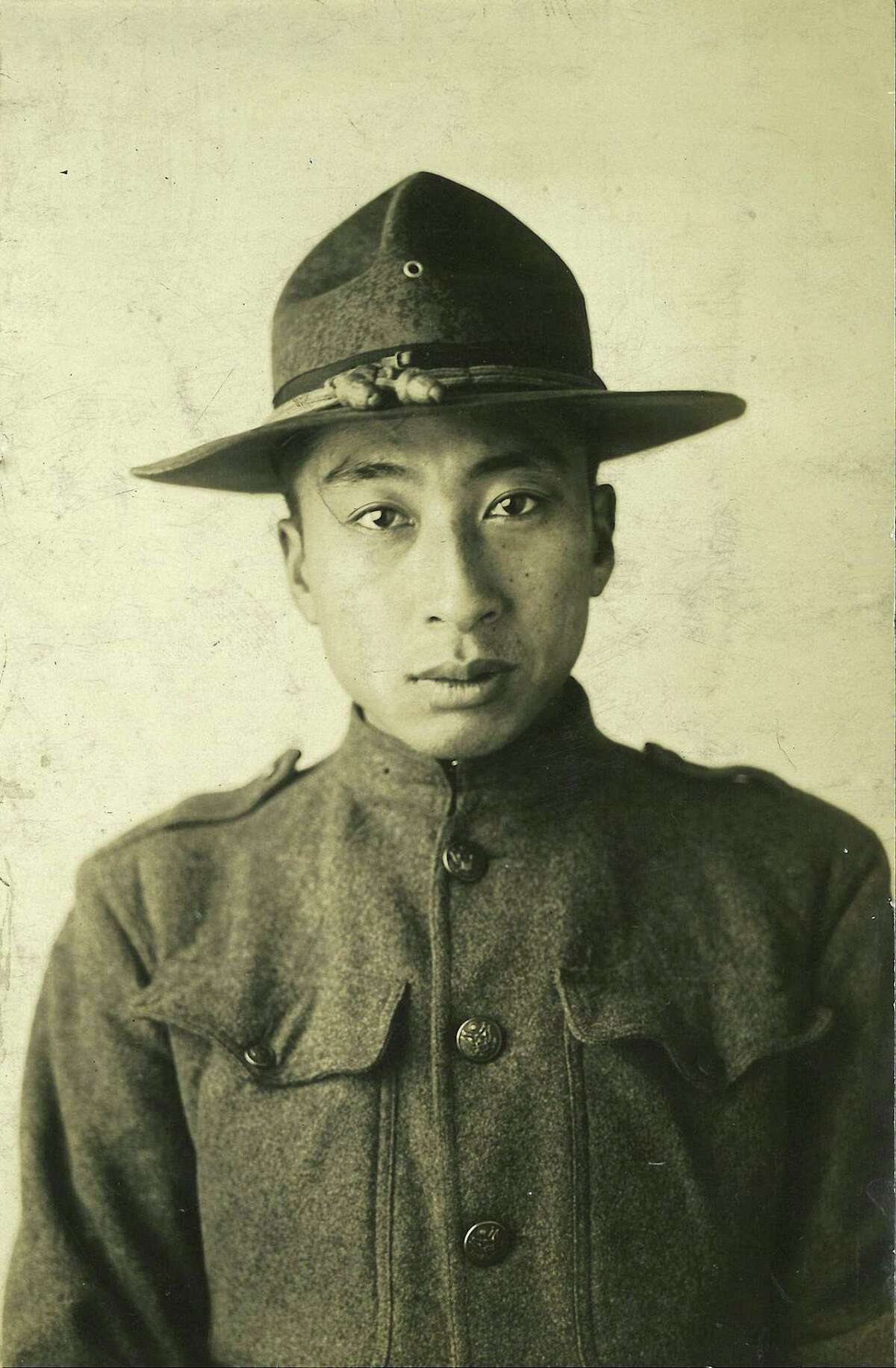 Kaitaro Tsukamoto as a soldier in World War I, 1917.