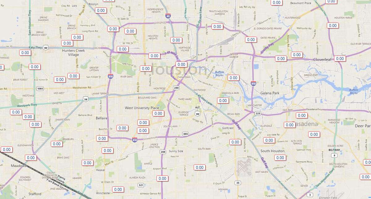 Harris County Flood Control Rainfall Map