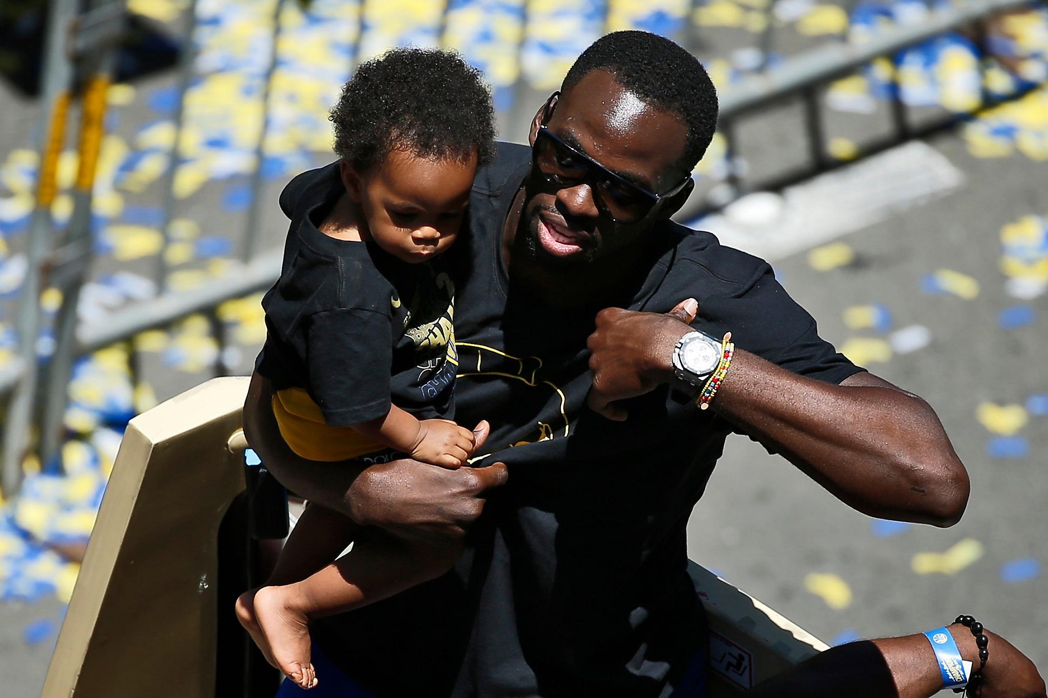 Draymond Green says he's toning it down because his son started