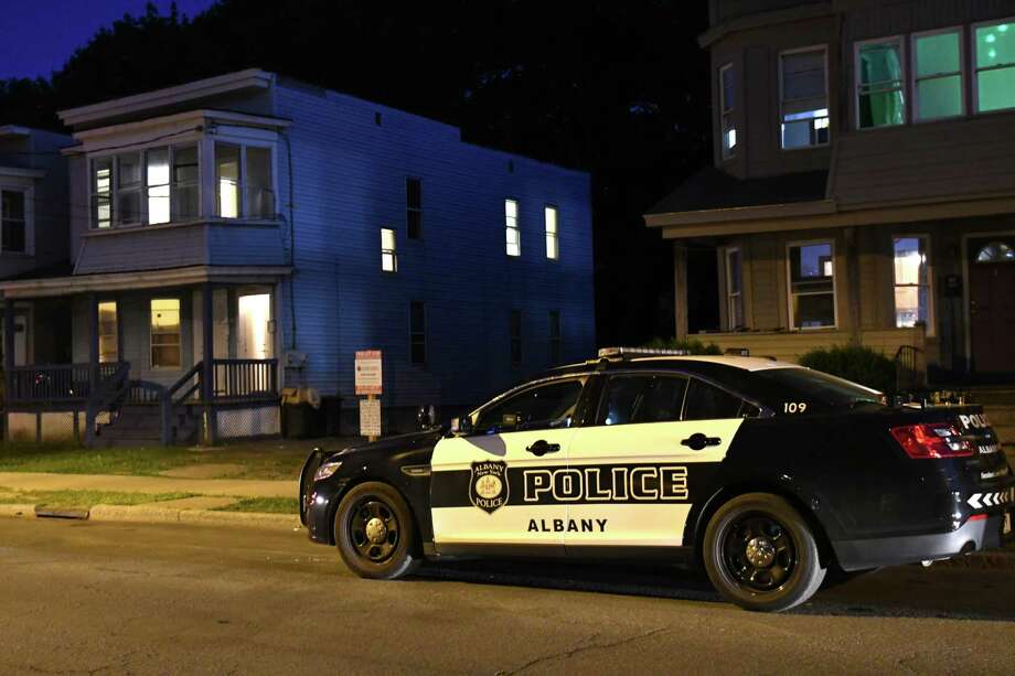 House, on left, at 448 Livingston Ave. where a 25-year-old man was shot and killed on Tuesday, June 12, 2018 in Albany, N.Y. (Lori Van Buren/Times Union) Photo: Lori Van Buren, Albany Times Union