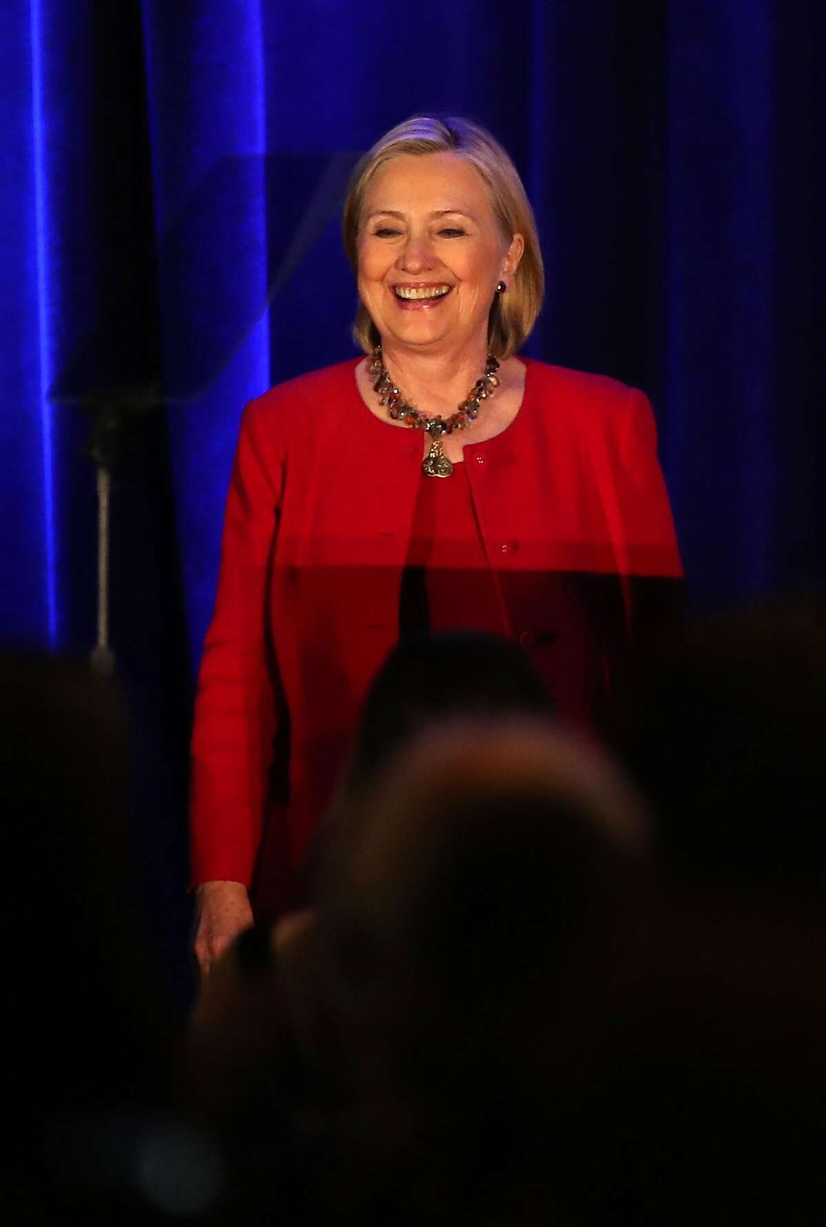 After receiving 2018 Courageous Leadership Award, Hillary Clinton speaks at Giffords Law Center's 25th Anniversary Dinner at Hyatt Regency in San Francisco, Calif., on Thursday, June 14, 2018.