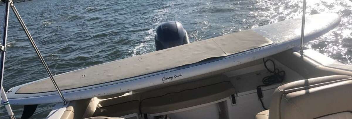 This is the missing paddleboard was was found found adrift approximately half a quarter mile southwest of Calf Island in Greenwich on Thursday, June 14, 2018. The discovery launched a Coast Guard search for the “unconfirmed person in the water.”