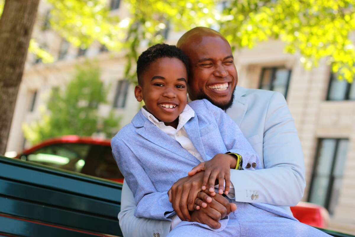 FATHER'S Day - Jonathan Sprinkles with his son Jaxson, 7.