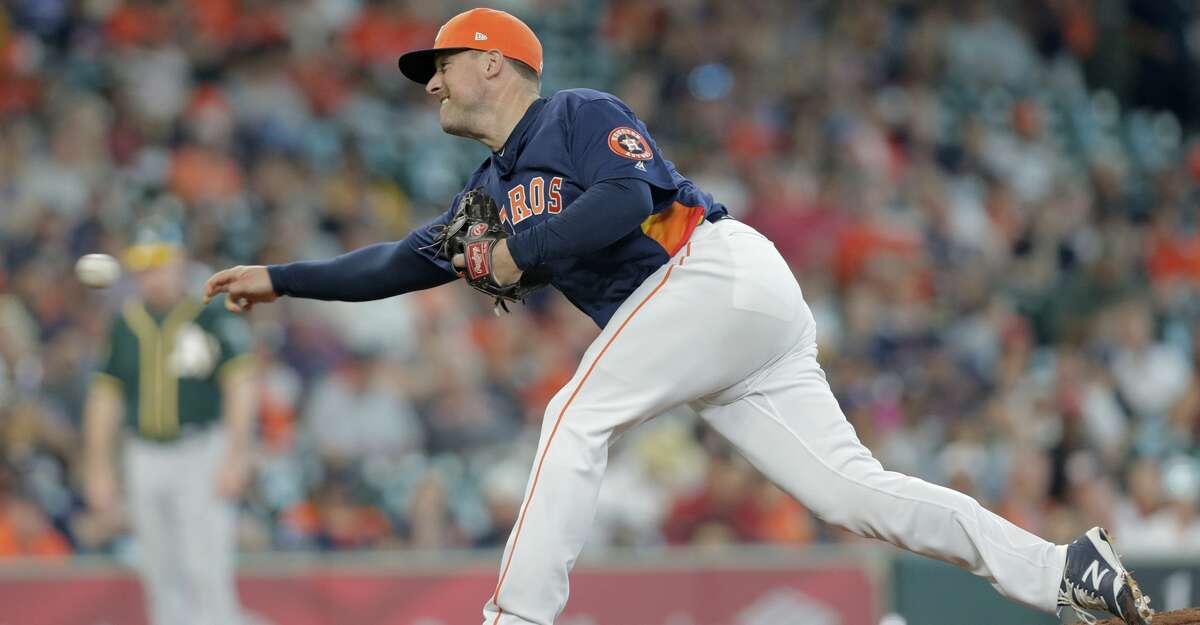 PHOTOS: Astros game-by-game Houston Astros relief pitcher Joe Smith (38) pitches in the top of the ninth inning against Oakland Athletics at Minute Maid Park on Sunday, April 29, 2018, in Houston. Astros won the game 8-4 and the series 2-1. ( Elizabeth Conley / Houston Chronicle ) Browse through the photos to see how the Astros have fared through each game this season.