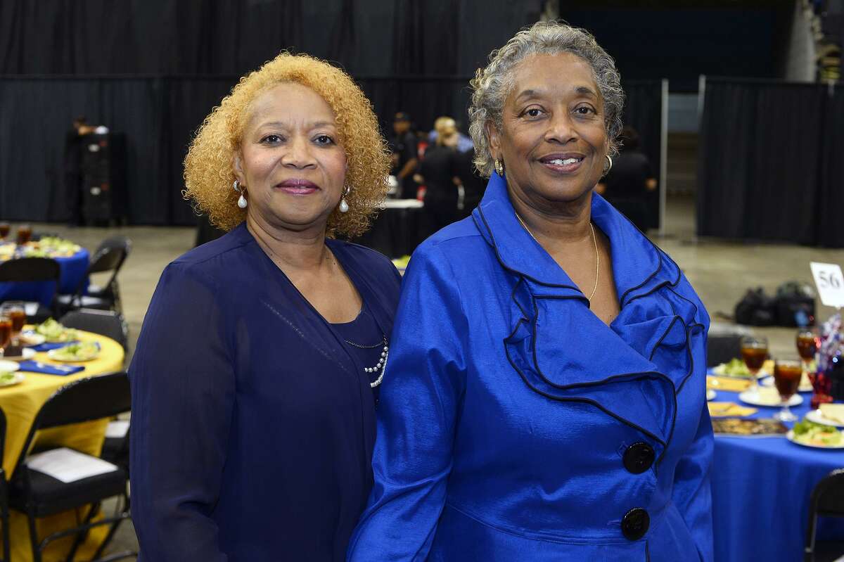 Gatsy Moye and Gwendolyn S. Walters at the NAACP's 35th Annual Juneteenth Freedom Fund and Awards Banquet at the Beaumont Civic Center. Photo taken Friday 6/15/18 Ryan Pelham/The Enterprise