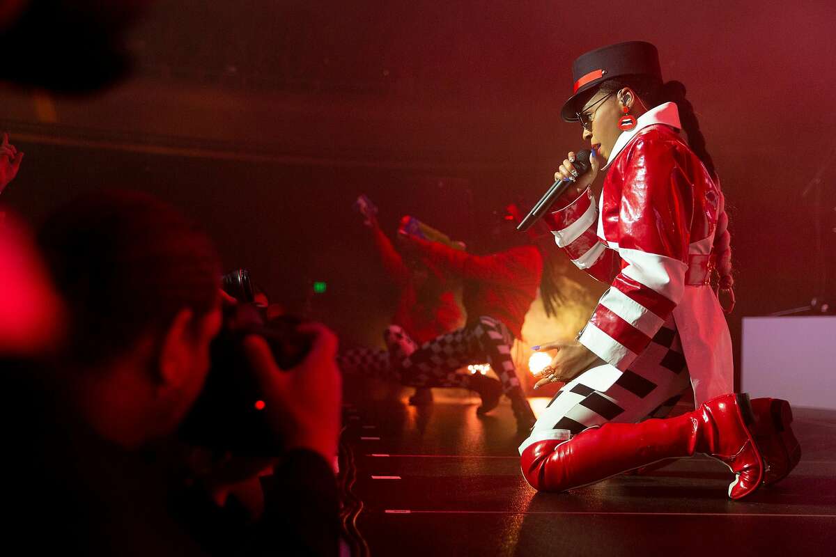 Janelle Monae performs at the Masonic during her Dirty Computer Tour, Saturday, June 16, 2018, in San Francisco, Calif.