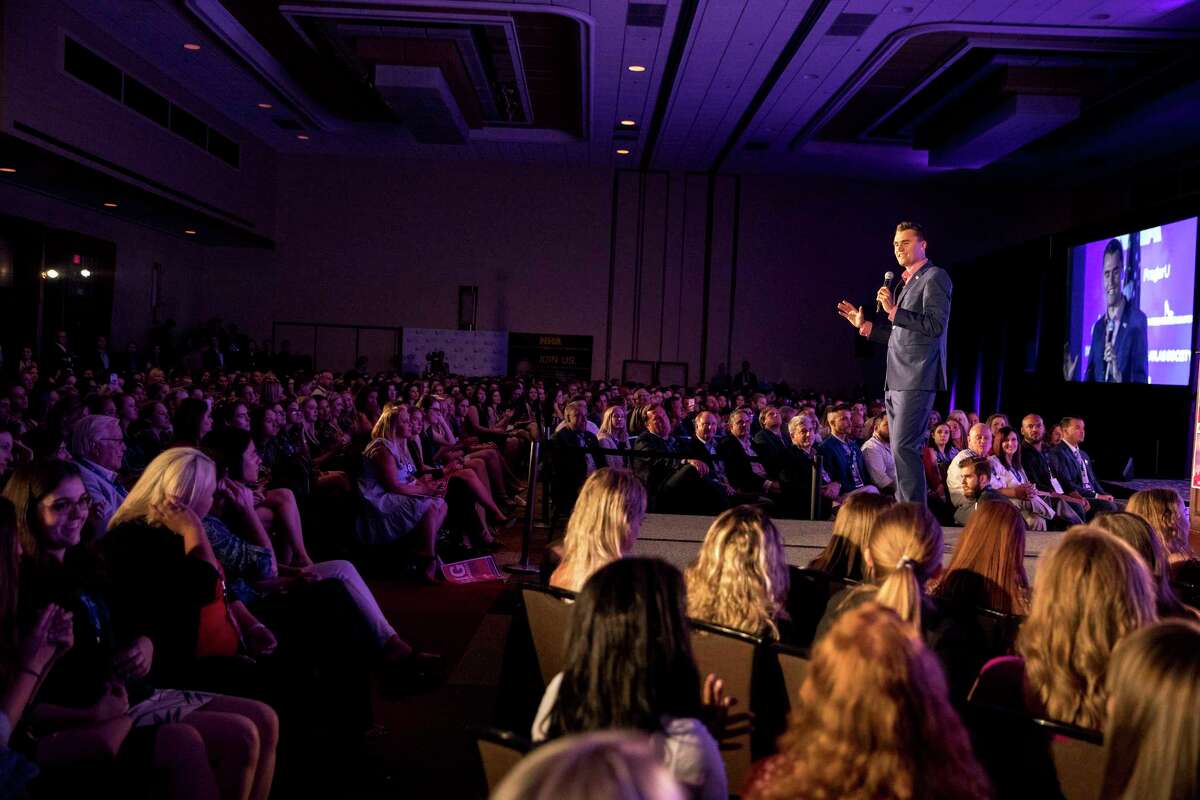 Charlie Kirk, founder and president of Turning Point USA, addresses the crowd at the Young Women's Leadership Summit, a conference organized by Turning Point USA and sponsored by the NRA, in Dallas, June 14, 2018. An estimated 1,000 young women took part in sessions like “How Political Correctness is Making Everyone Stupid” and displayed enthusiasm they hope to see for Republicans in the midterm elections. (Ilana Panich-Linsman/The New York Times)
