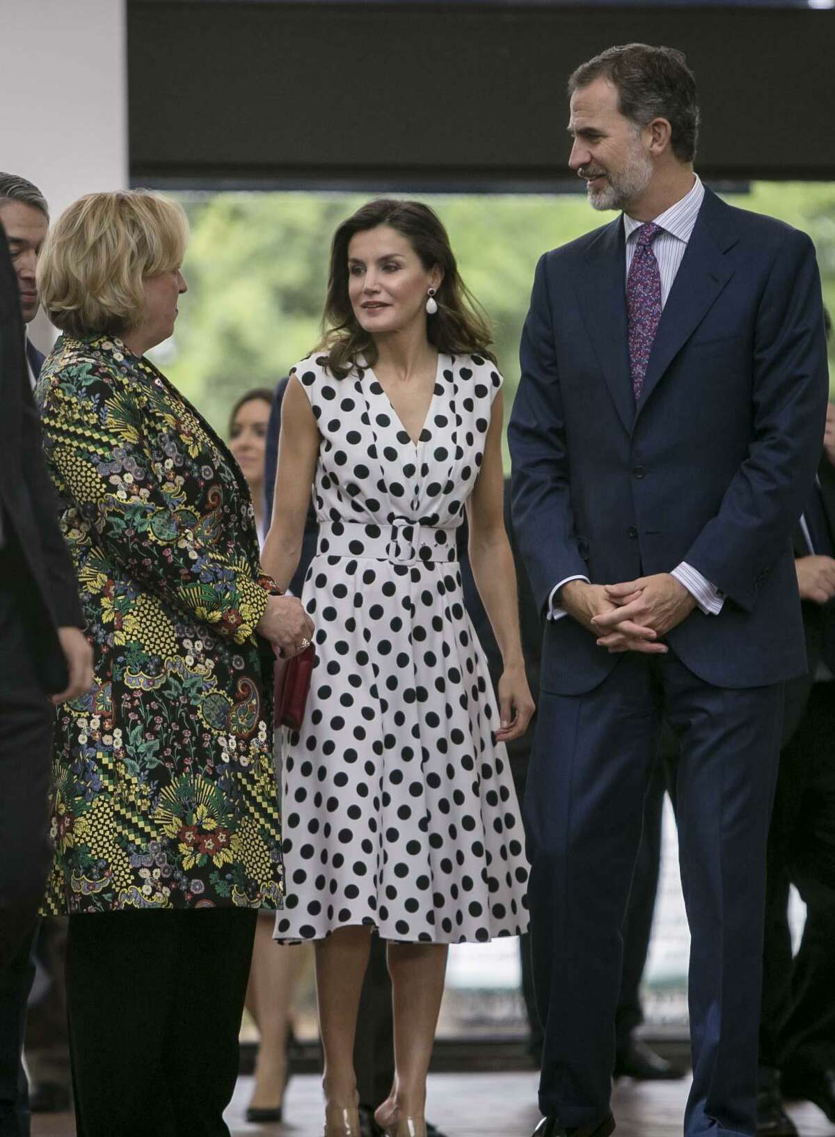 King Felipe VI and Queen Letizia of Spain visit the San Antonio Museum of Art June 18, 2018.