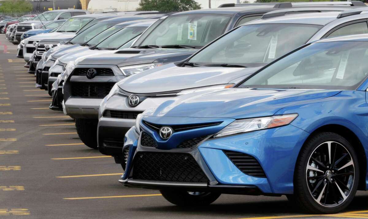 Various models of Toyota vehicles undergoing final preparations before being loaded onto car haulers (trailers, commonly known as portable parking lots) to be taken to dealerships at the Gulf States Toyota vehicle processing facility Wednesday, May 23, 2018, in Houston, TX. The facility averages around 6000 toyota vehicles on the lot at anytime being prepped and processed before being sent to Toyota dealerships. (Michael Wyke / For the Chronicle)