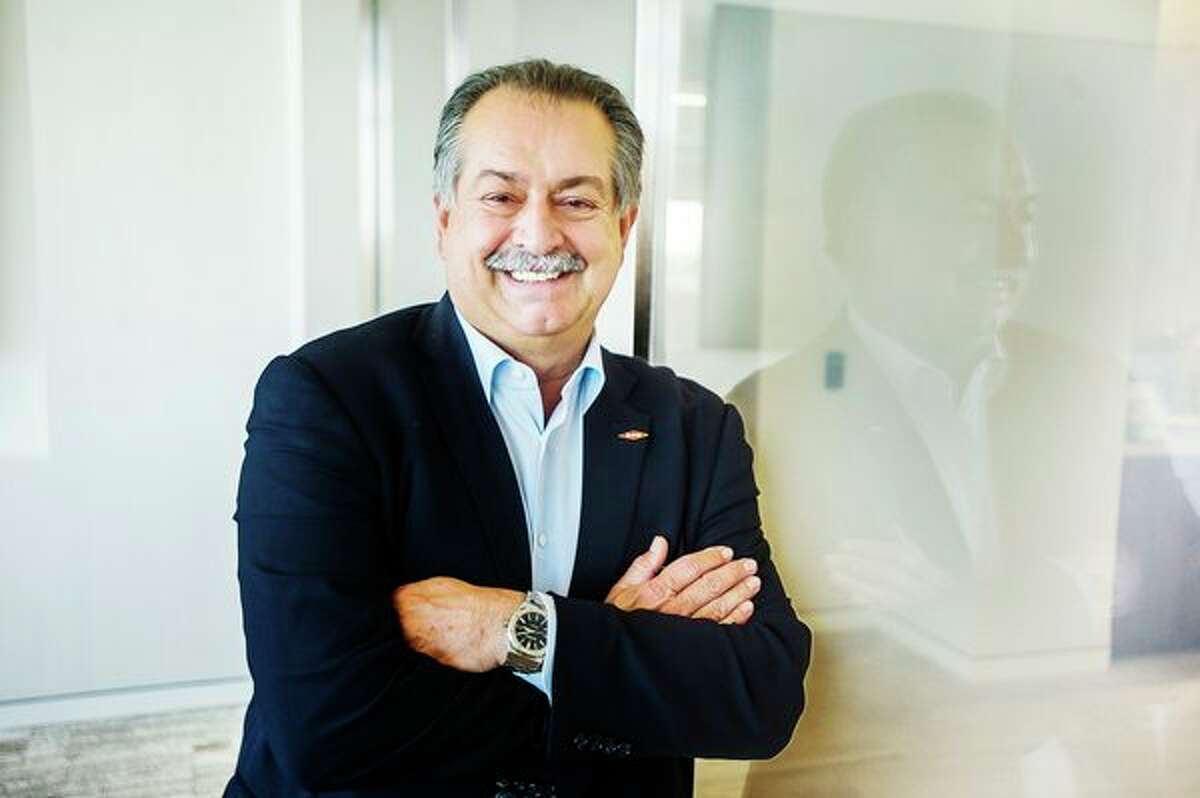 Dow CEO Andrew Liveris poses for a portrait last week on the company's corporate Midland campus. (Katy Kildee/kkildee@mdn.net)