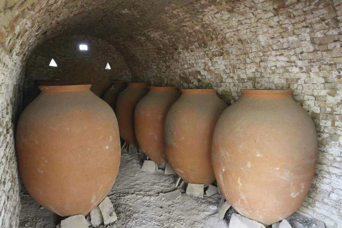 The ancient Country of Georgia started making these Qvevri 8,000 years ago to ferment wine. The egg-shaped clay vessels are coated internally with beeswax prior to fermentation of the grapes. These ancient vessels are still made today with the tradition of making these Qvevri handed down from father to son.