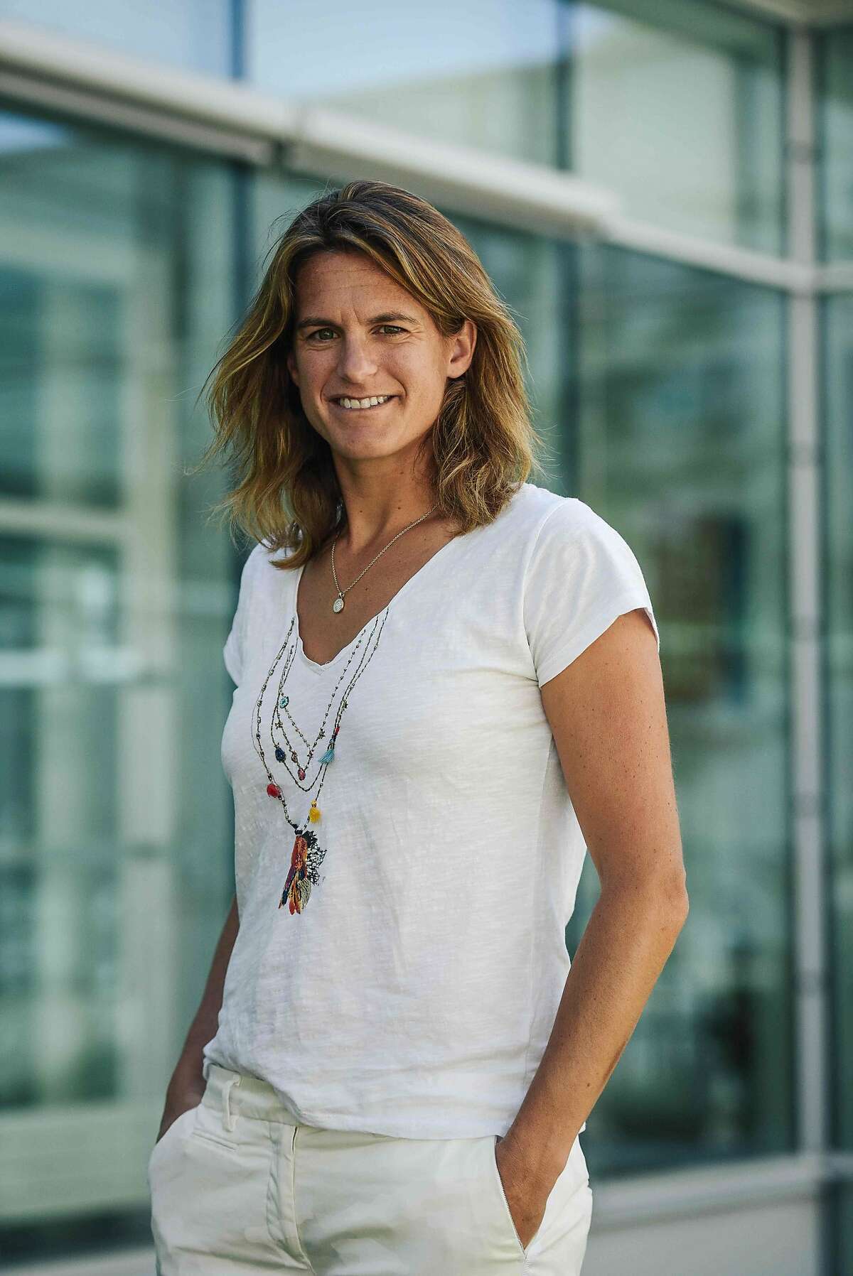 French former world number one Amelie Mauresmo poses following a press conference after she became the first woman appointed to captain France's Davis Cup team by the French tennis federation on June 23, 2018 in Paris. / AFP PHOTO / Lucas BariouletLUCAS BARIOULET/AFP/Getty Images
