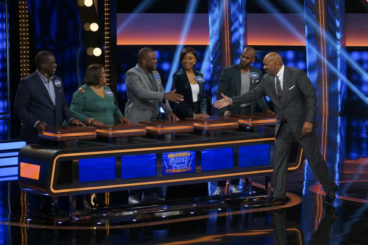 Steph Curry and Chris Paul were competitors off the court in a celebrity edition of game show "Family Feud" which aired Sunday. Paul played alongside wife Jada Paul, and brother CJ, and parents Robin and Charles Paul.