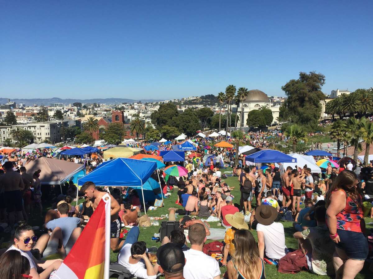 Has Dolores Park ever been so crowded? Piles of trash left behind over ...