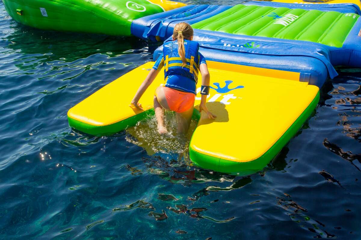 lakes with inflatables near me