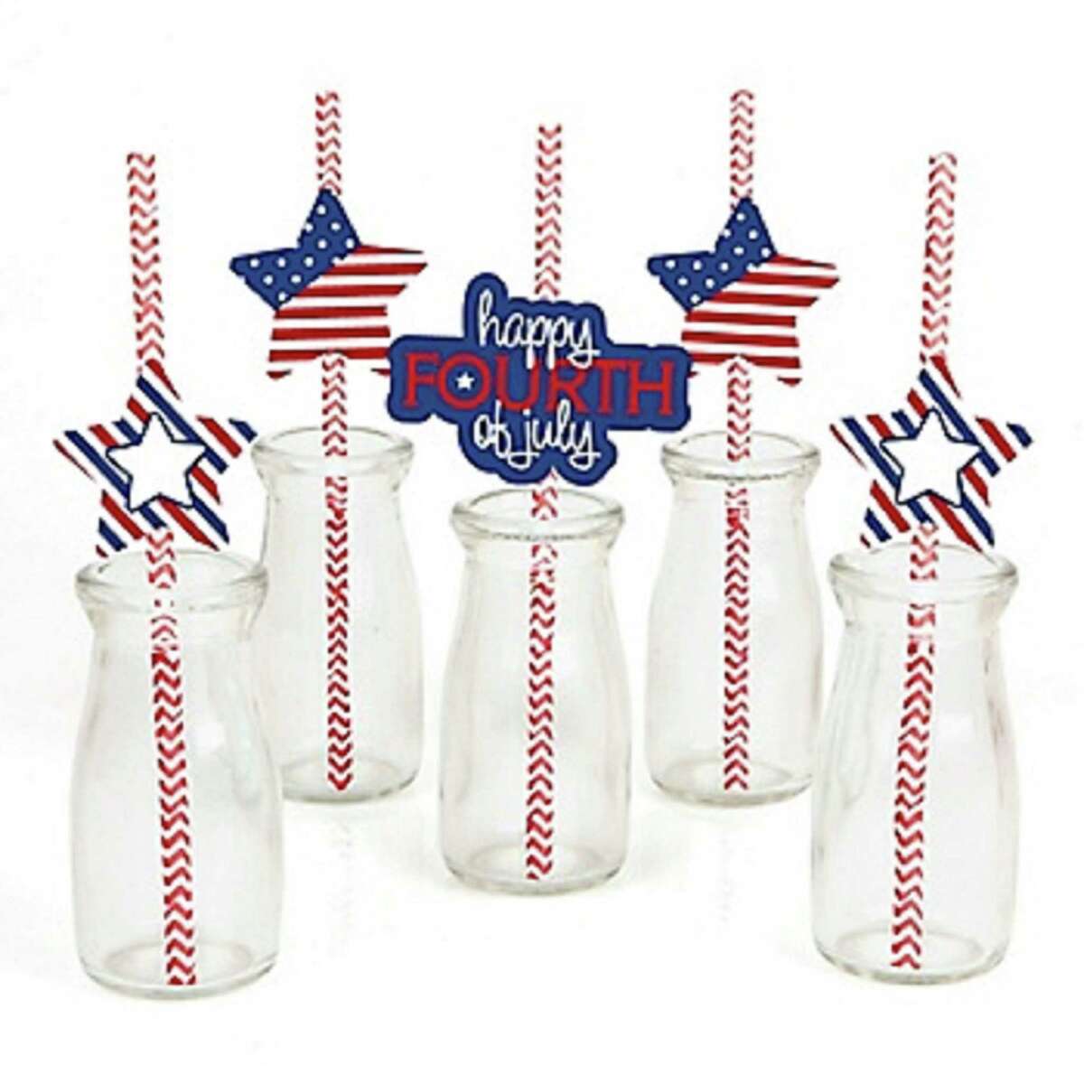 Decorative straws: Kids, and adults who act like them, will love drinking punch or other beverages with these festive stars-and-stripes themed party straws. The DIY kit comes with stickers, paper cutouts and straws, and you can use them for straws or as cupcake decorations. $16.90 (set of 25); jet.com