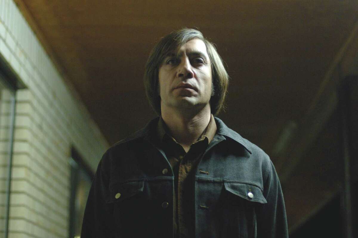 Javier Bardem as Anton Chigurh in a scene from “No Country for Old Men.”