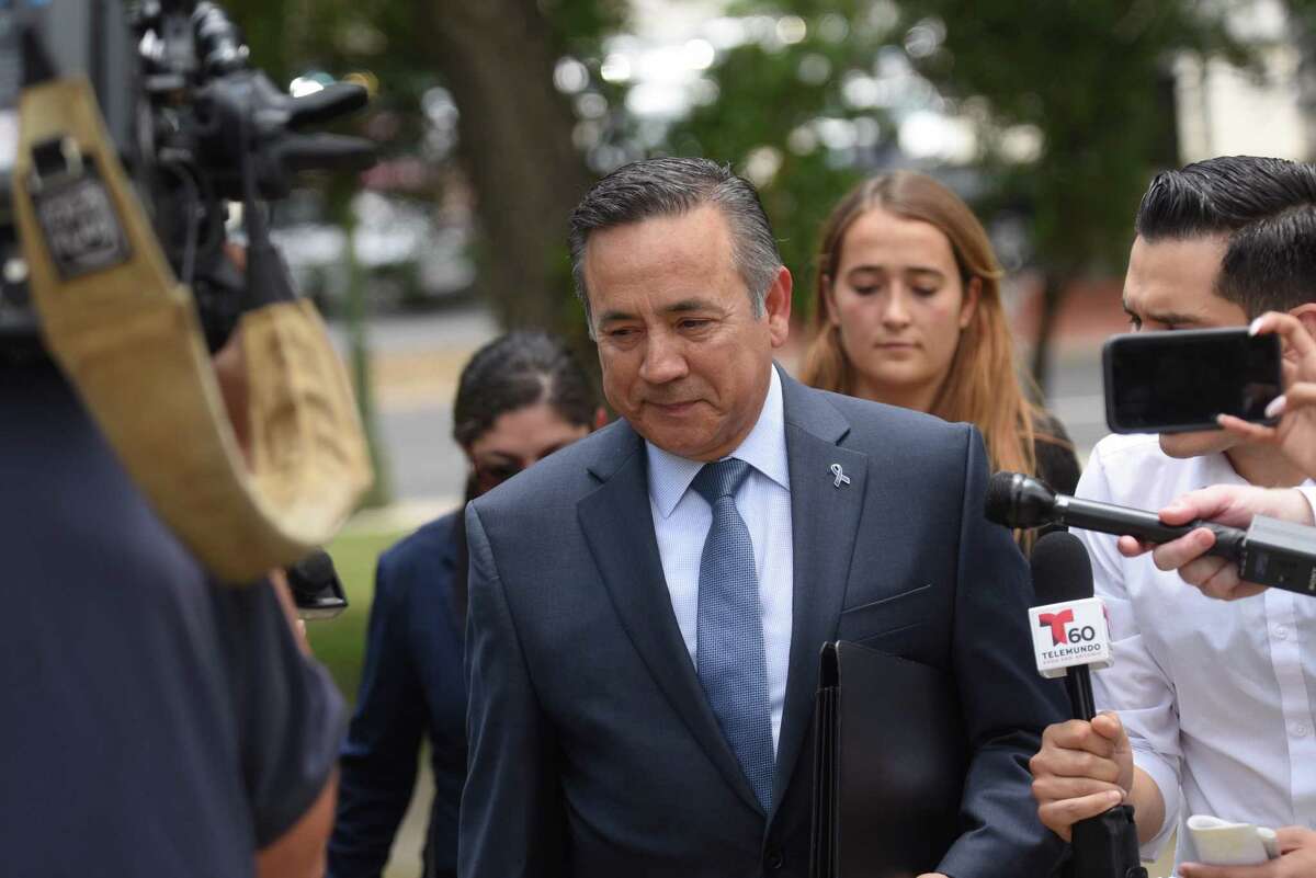 State Sen. Carlos Uresti arrives at the San Antonio federal courthouse for his sentencing for his conviction in the FourWinds Logistics case on Tuesday, June 26, 2018. He was found guilty for conspiracy to commit wire fraud and other charges.