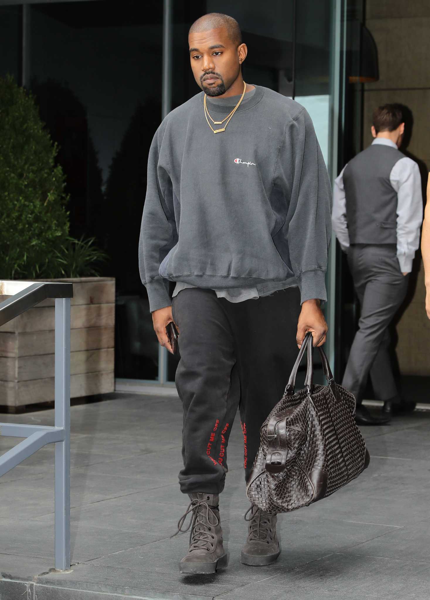 kanye west wearing sweatpants