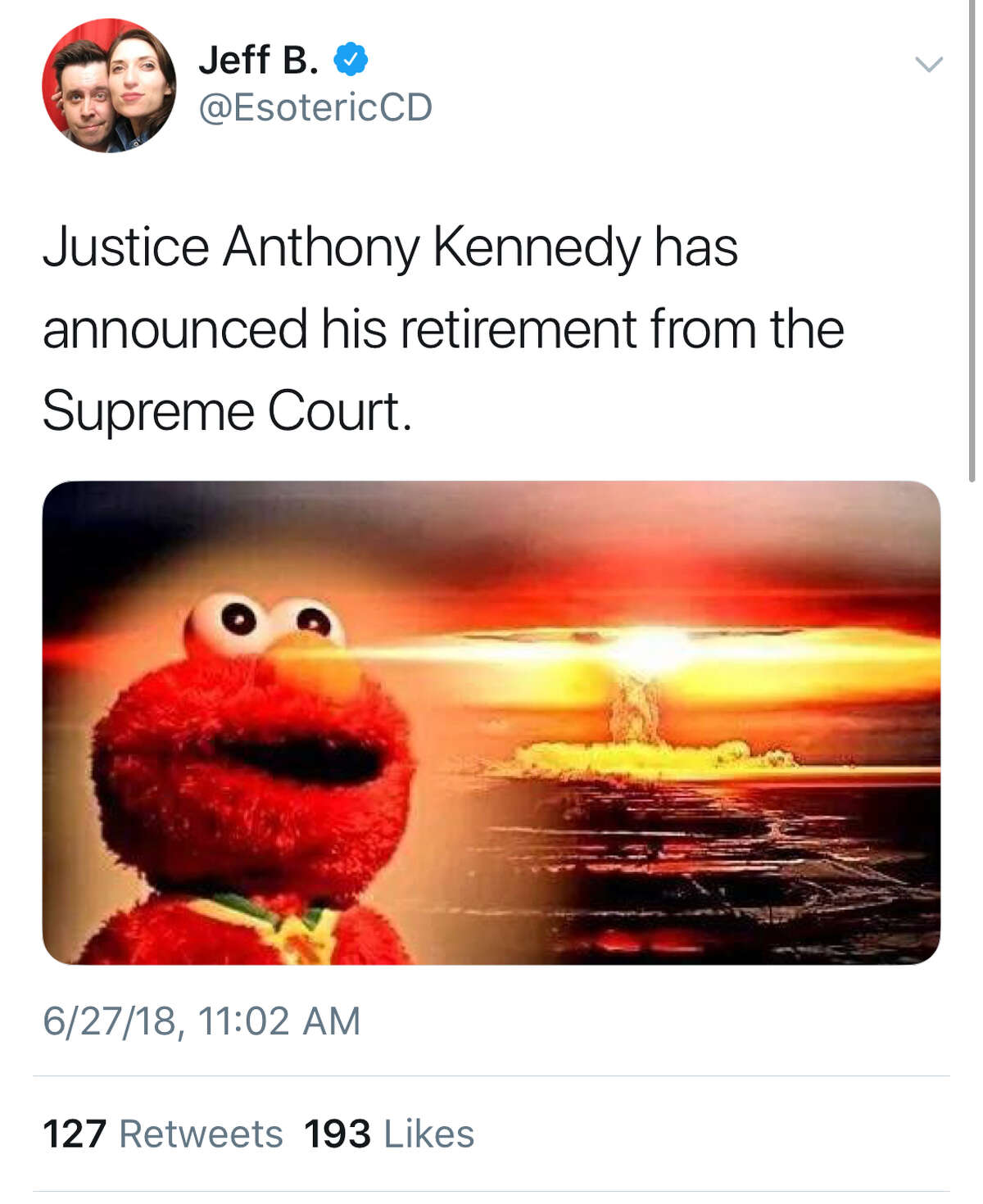 People took to Twitter to react to news of Justice Anthony Kennedy's retirement from the Supreme Court.
