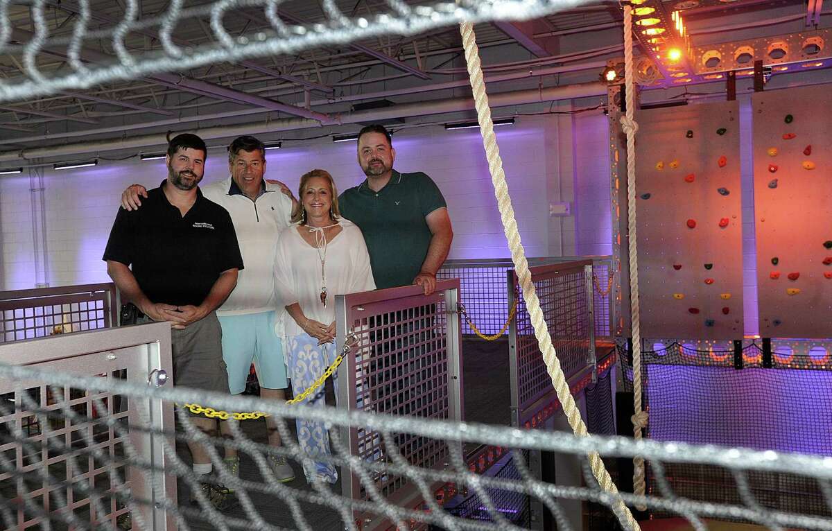 Thrillz, a new entertainment center in Danbury will be opening soon. From left are Jason Clemence, designer/ builder, Rob and Lisa Canon, owners and Joel Earley, manager and artistic director. Photo Tuesday, June 26, 2018.