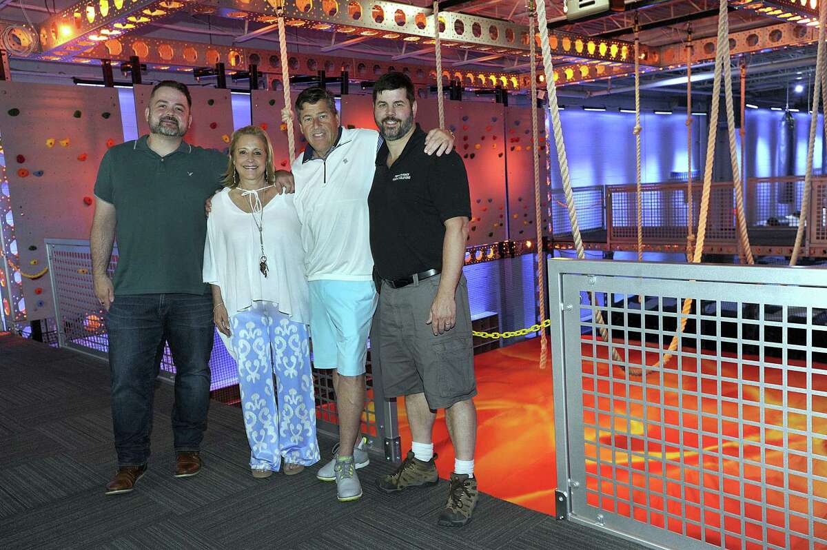 Thrillz, a new entertainment center in Danbury will be opening soon. From left are Joel Earley, manager and artistic director, Rob and Lisa Canon, owners and Jason Clemence, designer/ builder. Photo Tuesday, June 26, 2018.